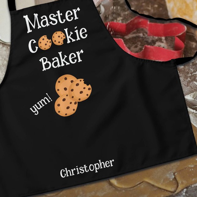 Tablier de texte noir pour enfant Maître Pâtissier (Créateur téléchargé)