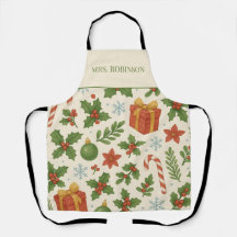 Tablier de vacances Bohème aquarelle rouge vert pi