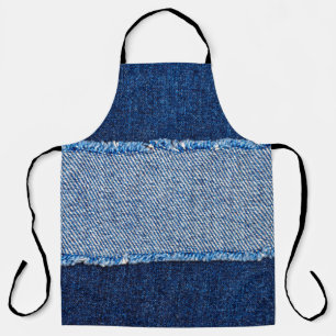 Tablier Déchiré déchiré jean bleu tissu cadre sur bl