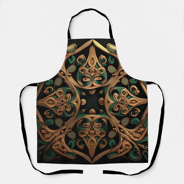Tablier Décoration Motif en bronze vert (Recto)