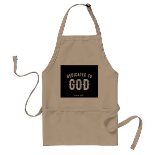 TABLIER DÉDIÉ À DIEU PERSONNALISABLE COOL TEXTE BLANC