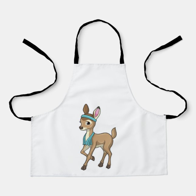 Tablier Deer at Fitness with Towel (Recto)