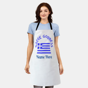 Tablier Déesse grecque et drapeau de la Grèce personnalisé