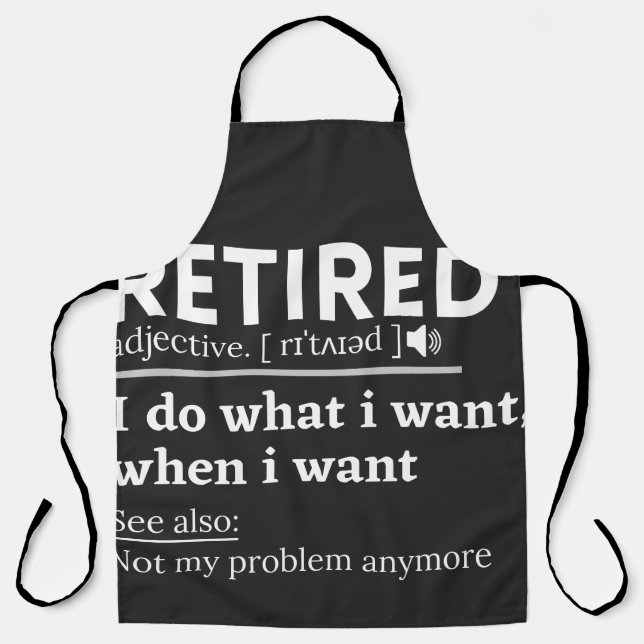 Tablier définition à la retraite, drôle de retraite, à la  (Recto)