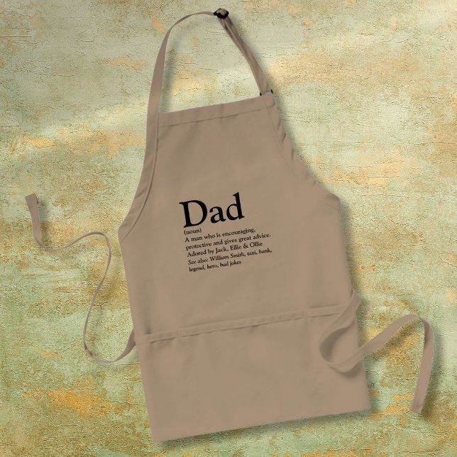 Tablier Définition de nom personnalisé papa (Dad Personalized Name Definition Adult Apron)