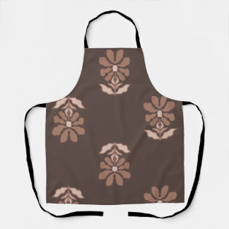 Tablier Delantal Floral en Tonos Café