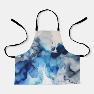 Tablier d'encre d'alcool bleu et blanc