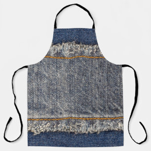 Tablier Denim Blue Jeans : Décontracté Double Patch