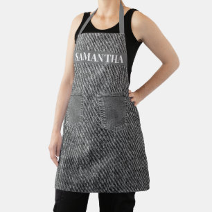 Tablier Denim Jeans Look Poches Monogram Apron