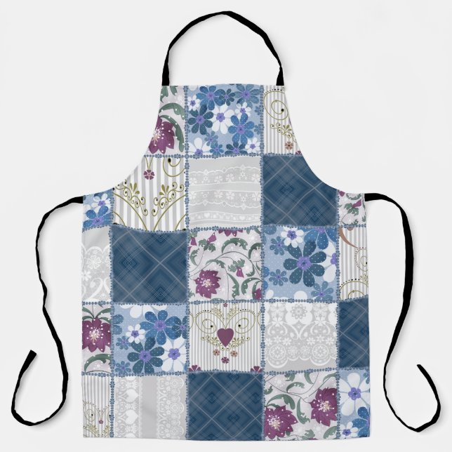 Tablier Dentelle florale : Patchwork Arrière - plan sans c (Recto)
