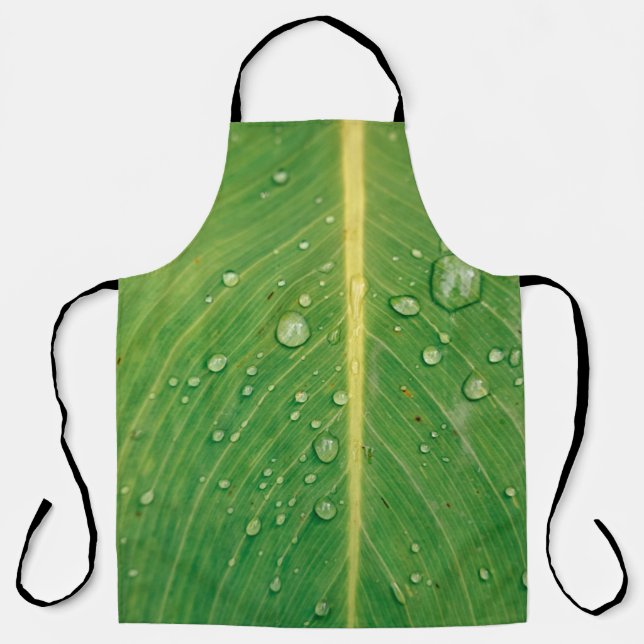 Tablier Déposer sur le plante à feuilles vertes (Recto)