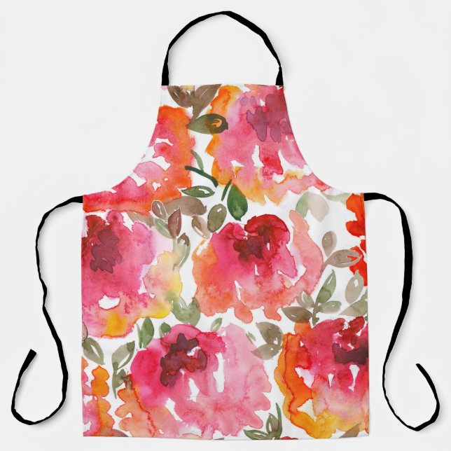 Tablier Des roses rouges en habit, des motifs sans soudure (Recto)