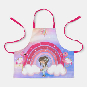 Tablier Design arc-en-ciel avec jeune fille