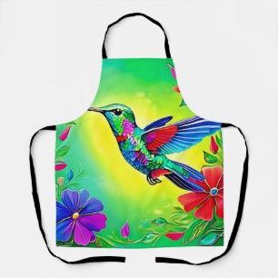 Tablier Design artistique des colibris floraux