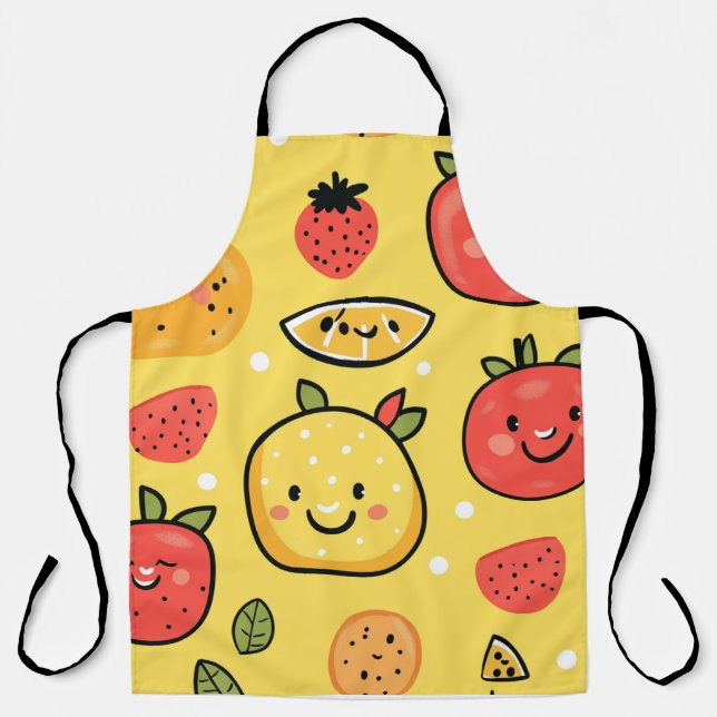 Tablier design avec thème motif aux fruits mignons (Recto)