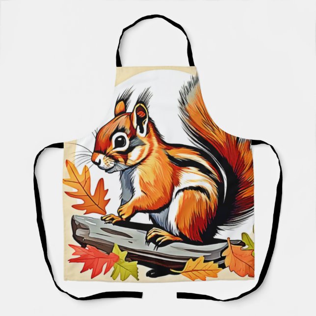 Tablier Design de charme d'écureuil d'automne (Recto)