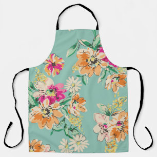 Tablier Design de fleurs esquissé dans des couleurs vives 