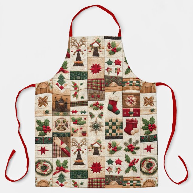 Tablier Design de Noël doré (Recto)
