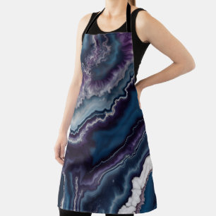 Tablier Design en marbre violet bleu blanc