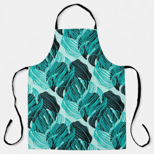 Tablier Design feuille de palmiers tropicaux vert.