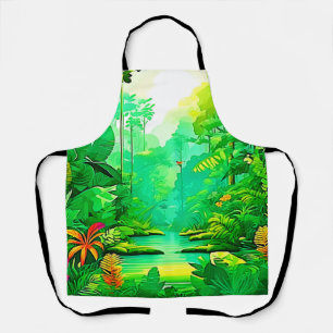 Tablier Design forestier exotique