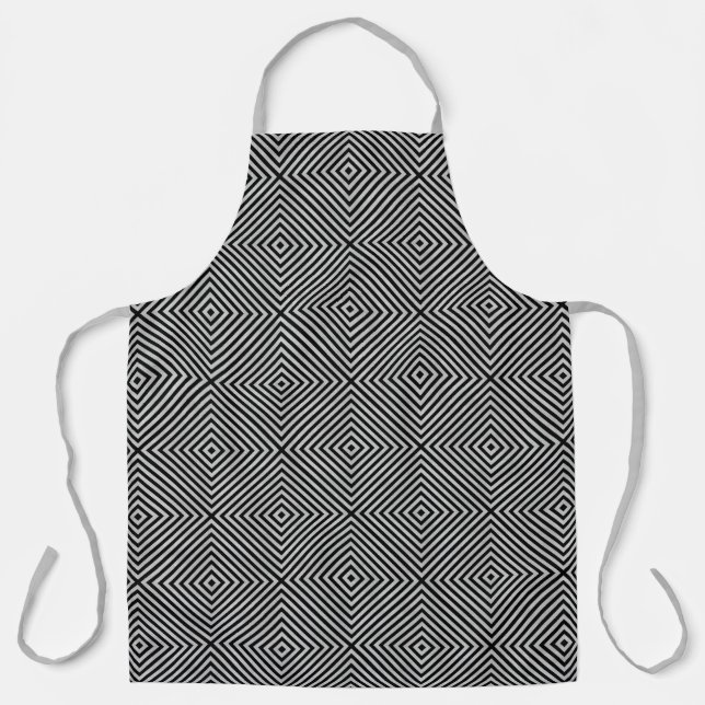 Tablier Design géométrique gris argenté sur n'importe quel (Recto)