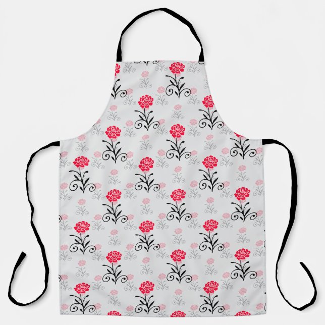Tablier Design Motif de l'étalage de fleurs de rose rouge (Recto)