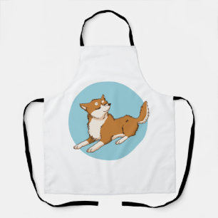 Tablier Design shiba bleu.