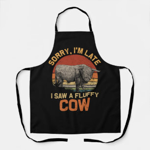 Tablier Désolé, J'Ai Vu Tard Une Vache Fluffy Highland Cow