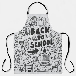 Tablier dessin à la main élément école doodé