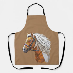 Tablier Dessin à la main portrait de cheval