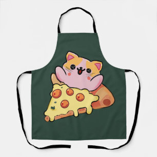 Tablier Dessin animé de chat kawaii personnalisé qui enlac
