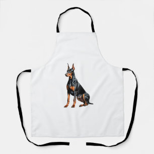 Tablier Dessin crayon couleur d'un Doberman Pinscher. Esse