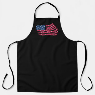 Tablier Dessin de drapeau rouge blanc et bleu