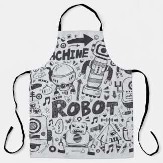 Tablier Dessin de l'illustrateur de robots à doodles
