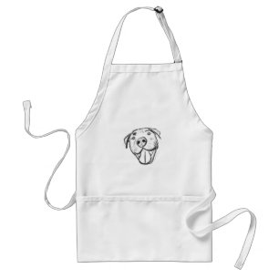 Tablier dessin de pitbull simple amoureux des chiens noir