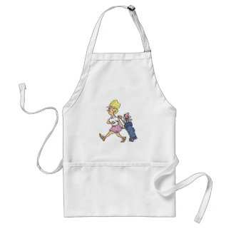 Tablier dessin humoristique de lady golfer