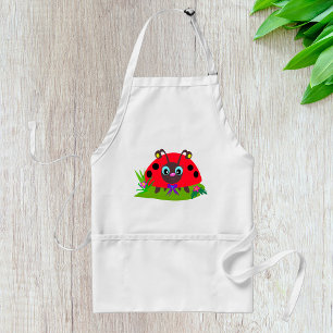 Tablier Dessin Ladybug Bow and Flowers