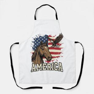 Tablier Dessin vectoriel patriotique de l'aigle de cheval