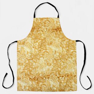 Tablier Détail en dentelle d'or, tissu.