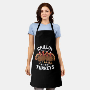 Tablier Détente avec mes dindes Cadeau de famille de Thank
