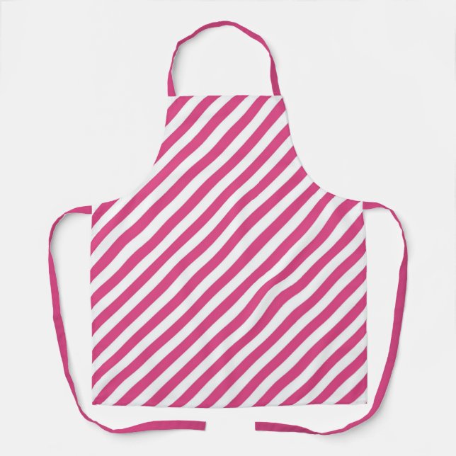 Tablier Diagonal pink and white stripes pattern (Recto)