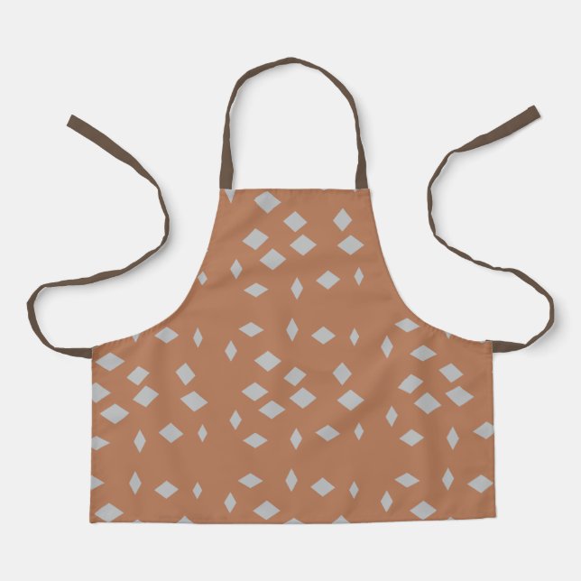 Tablier Diamants gris sur brun (Recto)