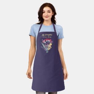 Tablier Diamants royaux floraux violets illustrés sur mes