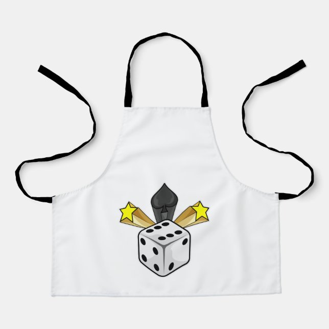 Tablier Dice au Poker avec pique et étoiles (Recto)