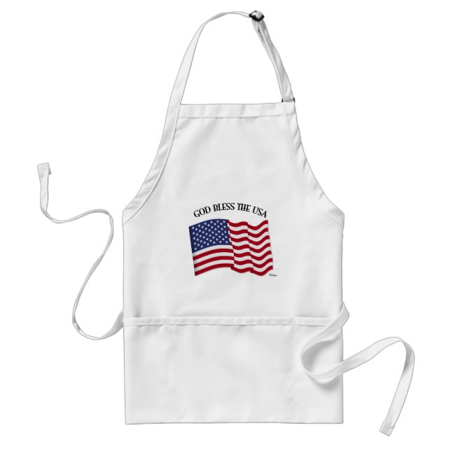 Tablier DIEU BÉNISSE LES ÉTATS-UNIS avec drapeau américain (Devant)