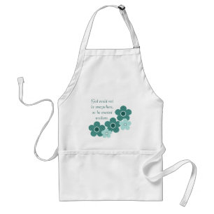 Tablier Dieu Créé Mères Motifs Fleur Apron, Turquoise