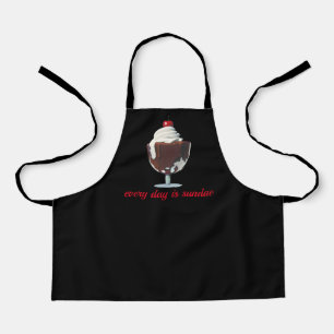 TABLIER DIMANCHE DE FUDGE CHAUD, AMATEURS DE CRÈME GLACE, 