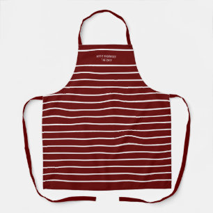 tablier d'impression tout-dessus rouge foncé avec 
