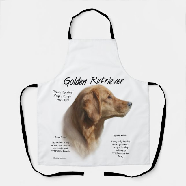 Tablier d'impression tout-en-long Golden Retriever (Recto)